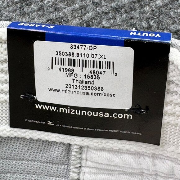 Mizuno Baseball Pants Youth X-Large Polyester Double Knit Gray‎ NWT Sports Boys - Picture 11 of 12